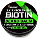 Balsam de barbă Biotin pentru bărbați - 2X îngroșare pentru barbă și mustață - ceară de mustață organică cu ulei de Castor & Meadowfoam 