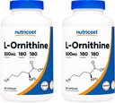 Nutricost L-Ornitină 500 mg; 180 capsule (2 flacoane)