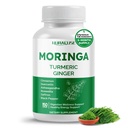 Moringa 12-in-1 Supliment cu Cinnamon Quercetin Ashwagandha Ginger Boswellia Nettle Saffron Tart Cherry Usturoi - Made in the USA