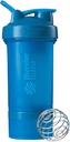 BlenderBottle Shaker Sticla cu Organizator de pastile și depozitare pentru sistemul ProStak pulbere de proteine, 22-Ounce, Cyan