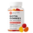 iRestore Gummy Vitamine păr, Vegan Biotin Gume pentru piele de păr și unghii Gume, gume de păr, Gume Biotin pentru creșterea părului Vitamine Biotin Vitamine de păr Gume pentru femei și bărbați, Biotin 10000mcg