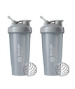 BlenderBottle Classic Shaker Sticla Perfect pentru Shake-uri de proteine și Pre Workout, 28-Ounce (2 ambalaj), Pebble gri