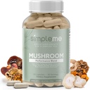 Simpleme Multi-Mushroom Supliment - Complex pentru creier, Suport Imun, Nootrops - Performance Blend cu Lions Mane, Turcia Coada, Reishi, Cordyceps, Chaga, Maitake, Shiitake, și More - 60 Capsule