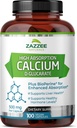 Zazzee mare absorbţie Calciu D-Glucarat, 500 mg per capsulă, 3 mg BioPerine pentru absorbţie îmbunătăţită, 100 capsule Vegane, plus Broccoli 10:1 Extract, 100% Vegetarian, CDG, All-Natural şi non-GMO