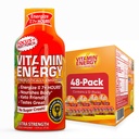 Vitamina Energie Focus+ Extra Putere Energie Shot Fructe Punch 48 Pack, 260mg Natural Cafeina, B-Vitamina, CoQ10, Aminoacidi, Focus, Productivitate & Claritate, Zero Zahăr, Gluten-Free, 1.93 fl oz