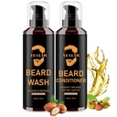 Beard Wash & Balsam pentru barbati - Souben & Hydrate cu ulei Argan & Jojoba - Controls Matreata si mancarime pentru o barba proaspata, neteda si inclinata - 2-Pack (4oz Each)