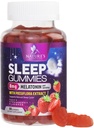 Gume de somn pentru adulti Extra Putere 8mg - Melatonina cu extract Passiflora pentru somn odihnitor - Melatonina rapid acting Sleep Gummy Supliment, Vegan, Non-GMO, Aroma de capsuni gustoase - 60 Gummies