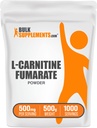 BulkSupplements.com L-Carnitine Fumarate pulbere - Carnitina Supliment, Sports Nutrition, L-Carnitina 500mg - Gluten gratuit, 500mg pe servire, Gluten gratuit, 500g (1.1 lbs) (Pachet de 1)