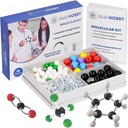 Old Nobby Chemistry Model Kit - 115 Piece Molecular Model Set include Atoms, Bonds, Instructional Guide - STEM Science Tool pentru studenți, chimie organică, învățare moleculară - Modele colorate