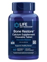 Extensie de viață Bone Restaurare suplimente de calciu comprimate masticabile, Bone Health Supliment, Calciu, Vitamina D, Minerale, Gluten gratuit, Non-GMO, 60 comprimate