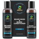 XIKEZAN Beard Wash & Beard Balsam natural Softner Set w/Argan & Jojoba Oils Smooths & Consolideaza Craciun Stocking Stuffers Cadouri de ziua Tata pentru barbati El tata prietenul sot