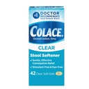 Colace Clear Stool Softener for Gentle Efficient Constipation Relief, #1 Doctor Recomandat Stool Softener Brand, Die Free, 50 mg Docusate Capsule, 42 Count