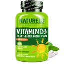 NATURO Vitamina D - 5000 UI - Planta pe baza de Lichen - Natural D3 Suplimentul pentru Sistemul imunitar, Suportul osos, Sănătatea comună - Potență ridicată - Vegan - Non-GMO - Gluten Free - 180 Capsule
