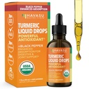 USDA Organic Picături lichide cu piper negru - 1000mg Curcumin Supliment pentru Immune & Digestive Health - 30 Serviri - Absorbție îmbunătățită - non-GMO, Vegan, Gluten gratuit - Nearomat, 1 Fl Oz