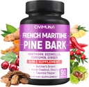 Capsule franceze de pin marin scoarță de scoarță cu scoarță franceză de pin maritim, Hawthorn, Bosweillia și mai mult - 90 capsule pentru 3 luni de aprovizionare
