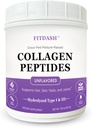 Colagen Peptides Hidrolyzed Colagen Powder Tip I și III, Suportă păr, unghii, și articulații. Nearomat 41 Serviri 15,9 Oz. Grass-Fed Pastured-Raised.