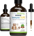 Pet Wellbeing Imune Sigur pentru câini - Suporturi Normale Defense Imune, Echilibrul Flora, Andrographis, Echinacea, Vitamina C, Zinc - Suplimentul Herbal veterinarian-Formulat 4 oz (118 ml)