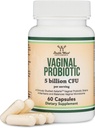 Probiotice vaginale pentru femei - Patru Probiotice Studiate clinic pentru echilibru vaginal PH, confort vaginal, control al odorului și echilibru microbiom (60 capsule, 5 miliarde CFU per servire) de lemn dublu