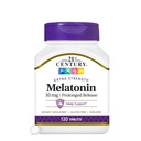 21st Century Melatonin 10mg Suplimentul de putere comprimate, (120 Count), prelungit de eliberare de somn de ajutor pentru adulți, promovează relaxare și somn odihnitor, non-Habit Forming, gluten-free, non-GMO