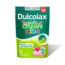 Dulcolax Kids Saline Laxative Soft Chews, Stimulant-Free Laxatives, Gentle Constipation Relief pentru copii, Softens Stool, Pepene verde Aroma, Magneziu Hydroxide 1200 mg, 15 Conte