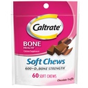 Caltrate Soft Chews 600 Plus D3 Vitamina de calciu D Supliment, Truffle de ciocolată - 60 Conte