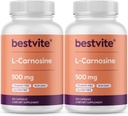 BESTVITE L-Carnosine 500mg (240 capsule) (120x2) Fără fillere - Fără Steare - Fără OMG-uri - fără gluten