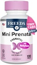 FREEDA Mini Vitamină prenatală - Prenatală Kosher - Comprimate ușor de înghiţit - Vitamine prenatale cu fier, acid folic prenatal/Folat, vitamina D - Pre Natal Multivitamine pentru gravide (120)