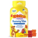 L'il Critters Gummy Vites Daily Kids Multivitamine Asortate Aroma de fructe pentru vârstele 2+ Copii & copii, Gummy Vitamina cu vitamina C și D, 95-190 Day Supply, 190 Gumies