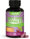 Capsule rădăcină de sfeclă 1000 mg per servire, sprijină producția de oxid de azot și tensiunea arterială, cu extract de piper negru, non-GMO, gluten gratuit, Vegan - 60 de conte
