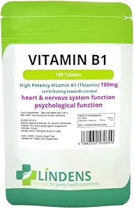 Lindens Vitamina B1 Tiamin 2- Pachet 200 comprimate B 1 B-1 Tiamină de calitate naturală