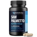 Saw Palmetto 500mg și L-Arginine 500 mg - Prostate Health and Nitronic oxides Supplements for Men - 60 Count - Urine Function Support and Endurance for Active Males - Vegan, Non-GMO, 1 lună de aprovizionare