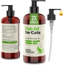 Deley Naturals Wild Prins ulei de pește pentru pisici cu 2X Omega - Cat ulei de pește cu mai mare potențial EPA & DHA - Omega 3 pentru pisici de topire, piele, haina, articulații, inima și sistemul imunitar - Made in the USA