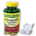 Ashwagandha- 500 mg Root Powder, 60 capsule (Pachet de 1)