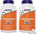Acum L-Glutamine 500mg 300 Veg Capsule (Pachet de 2) - Ne-GMO Supliment - Vegan Lglutamina 500 mg Capace