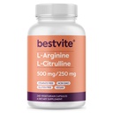 BESTVITE L-Argintină L-Citrulline 500mg / 250mg Vegan (240 capsule vegetariene) - Fără stearates - fără fosfat dicalcic - non OMG - gluten gratuit