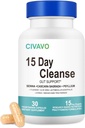 15 zile Gut Cleanse pentru femei și bărbați- curaj și suport de colon- Probiotice și Psyllium Husk Curățarea Bowel capsule de rezolvare, Supliment alimentar (30 capsule)