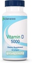 Nutra Biogenesis Vitamina D 5000 - Vitamina D3 5000 UI Capsule Softgel pentru bărbaţi şi femei, VIT D Supliment pentru suport imunitar, Sănătate Teeth & Bone Health - 90 Softgels
