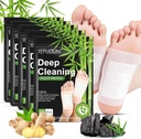 Tudiqe 50PCS Pad-uri de picior, pur natural de bambus Oțet de ghimbir Pad-powder pentru îngrijirea picioarelor, Pad-uri de picior ghimbir pentru un somn mai bun, Petice de picior de curățare profundă