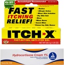 Itch-x Itch Relief Gel 1,25 oz + Hydrocortizon Cream 1 oz Relief rapid pentru Erupții cutanate, Burns minore, Bites insecte, Otravă Ivy, Oak, Sumac.