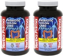 Yerba Prima Prebiotic capsule de îngrijire a colonului Dieta, 180 Conte, (Pachet de 2) - Cinci forme de fibre Plus FOS Prebiotice Supliment - Soluble & Insolubil pentru Regularitate & Suport digestiv