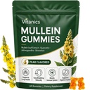 Mullein Gummies, Gummies de sănătate respiratorie de zi cu zi, 1000mg Mullein Leaf Extract de plante din frunze, Pear Flavor, Lung Health & Sinus Relief (30 zile de aprovizionare)