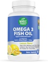 Omega 3 Suplimente de ulei de pește, puterea maximă 2400 mg Omega-3, 1440 mg ulei de pește, EPA DHA acizi grași, Heart Health, Vision, Eye, Brain, Immune Support for Women & Men. Natural Lemon Flavor, 60 ct (1)