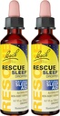 Bach RESCUE Dropper de somn, Natural Sleep Aid, Homeopatic Flower Essence, Free of Melatonin, Sugar, & Gluten, Family-Friendly, Non-Alcohol Formula, 2 Pack, 20ml Ea