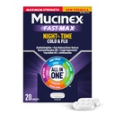 Mucinex Nightshift Rece & Flu, Putere maximă Puternic Multi-Simptom Relief pe timp de noapte, 20 Caplete de eliberare rapidă - Reliever durere / Reductor Fever, Supressant Tuse, Antihistamina