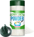 Lactat de calciu pulbere, 6 oz Lactat de calciu pură Alimente-Grade, ajută la neutralizarea acidității alimentare, non-GMO alimentar stabilizator și agent de încărcare pentru produse lactate, pâine, produse de patiserie, înghețată, jeleu