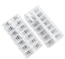 2 Pack OPP Clear Daily Pill Box Organizator, Weekly Pill Organizator 2 ori pe zi pentru pastile, Suplimente și medicamente, Am Pm Pill Organizator 7 Ziua, Pilula Box 7 Ziua - 6,7 x 3,2 x 1 inch