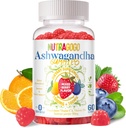 Ashwagandha Gummies & Vitamina D3 Gumies 60 Count - Organic Aswangdha Supliment pentru îmbunătățirea somnului, Stres Relief & Mood calm (amestecat Berry, Vegan, pe bază de plante, Gluten-Free & Gelatină) 1 ambalaj