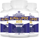Acid lipozomal Alfa Lipoic 1600 mg per Serving, Supliment ALA pentru sănătate antioxidantă, energie și metabolism-gluten fără și fără OMG 180 capsule