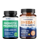 Omega 3 ulei de pește și capsule probiotice 