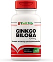 Full Life Ginkgo Biloba Capsule - Herbal Supplement - 60 Veggie Capsule 450mg.